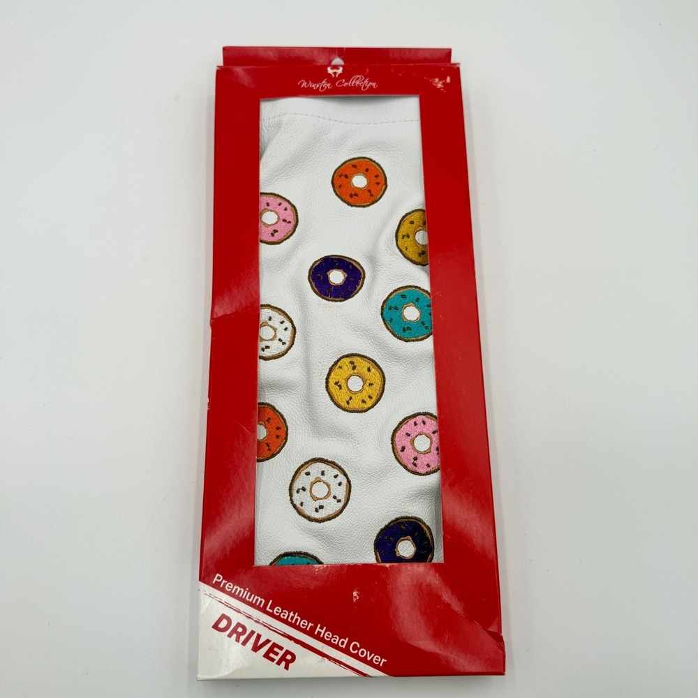 Winston Collection Premium Leather Driver Headcover Donut White USA Made